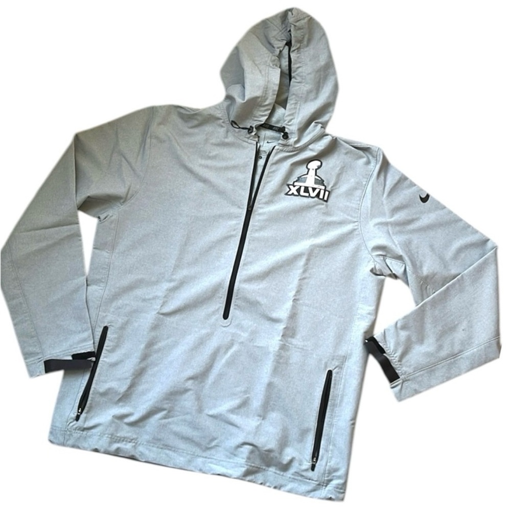 Men’s NFL Nike Gray Zip Pullover Performance Windbreaker Athletic Jacket Size L